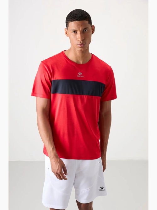 Men's camiseta de cuello redondo con bloques de color tommy - Kiabi
