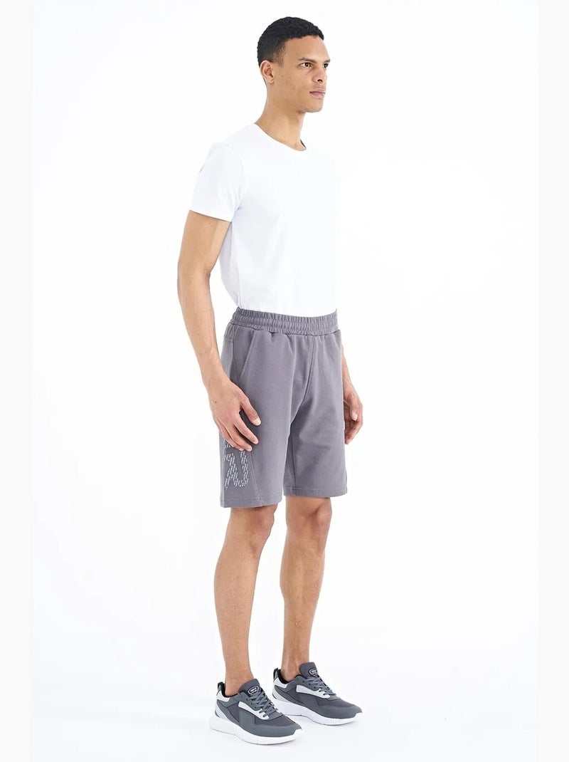 Men's pantalón corto de chándal de mezcla de algodón tommy Gris oscuro - Kiabi