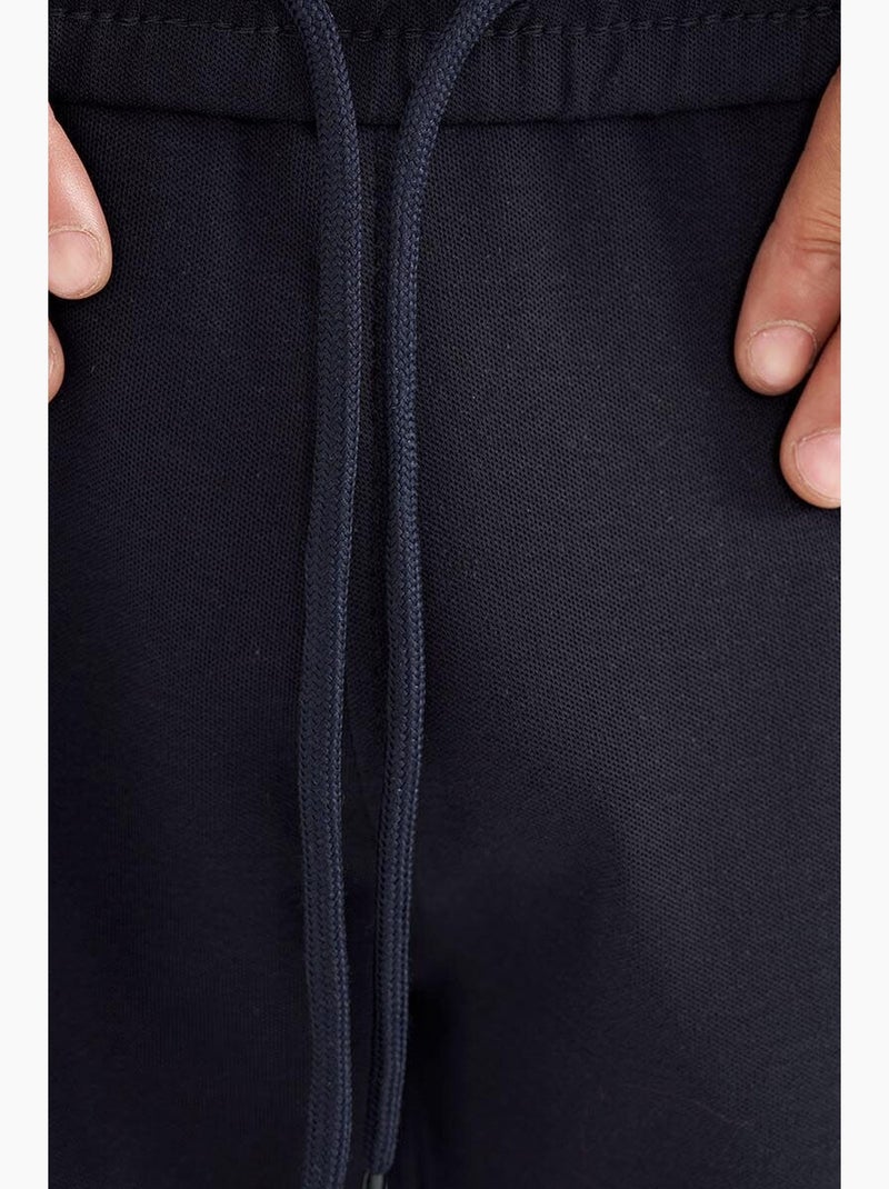 Men's pantalón corto de felpa pull-on tommy Azul marino - Kiabi