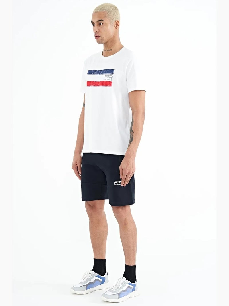 Men's pantalones cortos de felpa de punto lisos tommy Azul laguna - Kiabi