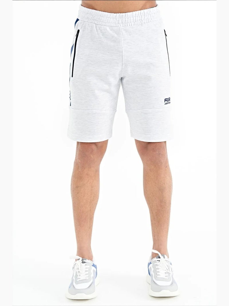 Men's pantalones cortos de felpa de punto lisos tommy Gris perla - Kiabi