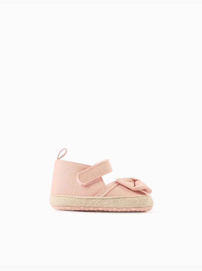 Merceditas de tela con lazo Rosa claro - Kiabi