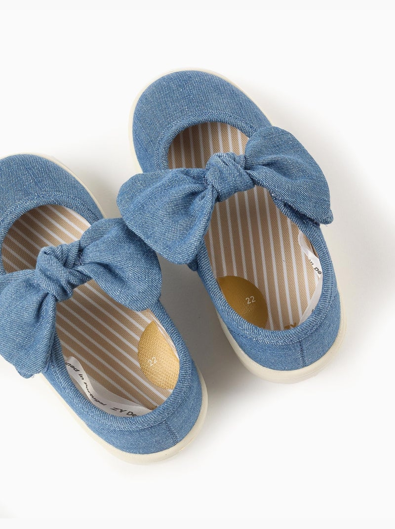 Merceditas de tela con suela flexible Azul Azul - Kiabi