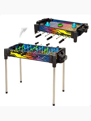 Mesa 2 en 1 air hockey y futbolín neón cb games