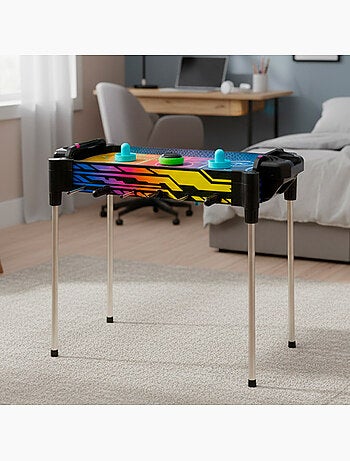 Mesa 2 en 1 air hockey y futbolín neón cb games