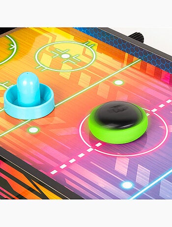 Mesa 2 en 1 air hockey y futbolín neón cb games
