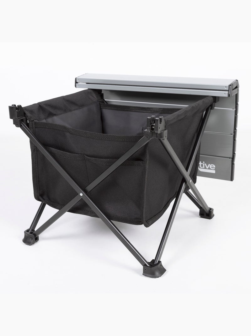 Mesa auxiliar plegable camping con bolsa almacenamiento y bolsillo aktive Gris - Kiabi