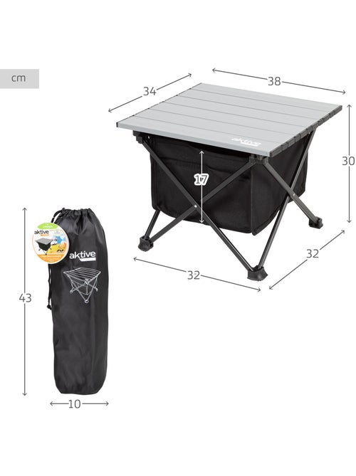 Mesa auxiliar plegable camping con bolsa almacenamiento y bolsillo aktive - Kiabi Mesa auxiliar plegable camping con bolsa almacenamiento y bolsillo aktive - Kiabi