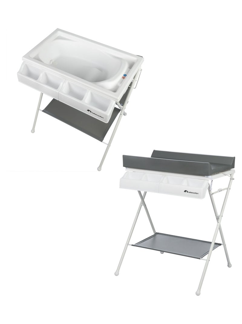 Mesa cambiador y bañera bebé 2 en 1 Bellis Gris - Kiabi