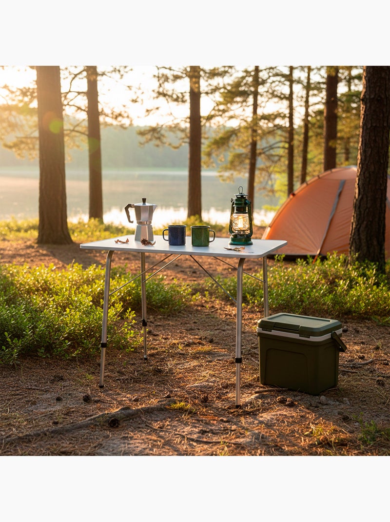 Mesa camping plegable altura regulable aktive camping Blanco - Kiabi