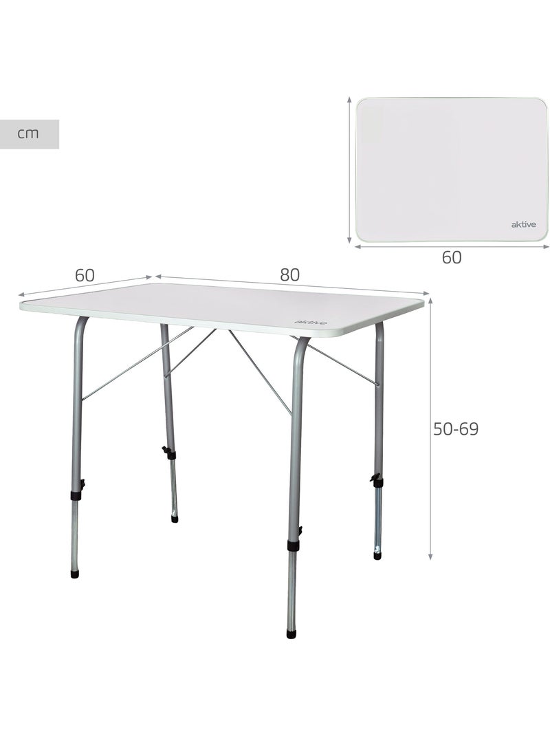 Mesa camping plegable altura regulable aktive camping Blanco - Kiabi