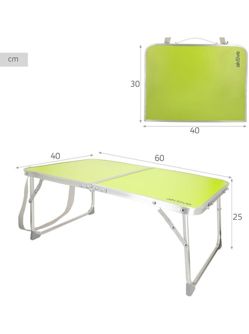 Mesa camping plegable con asa 60x40x25 cm Aktive - Kiabi Mesa camping plegable con asa 60x40x25 cm Aktive - Kiabi