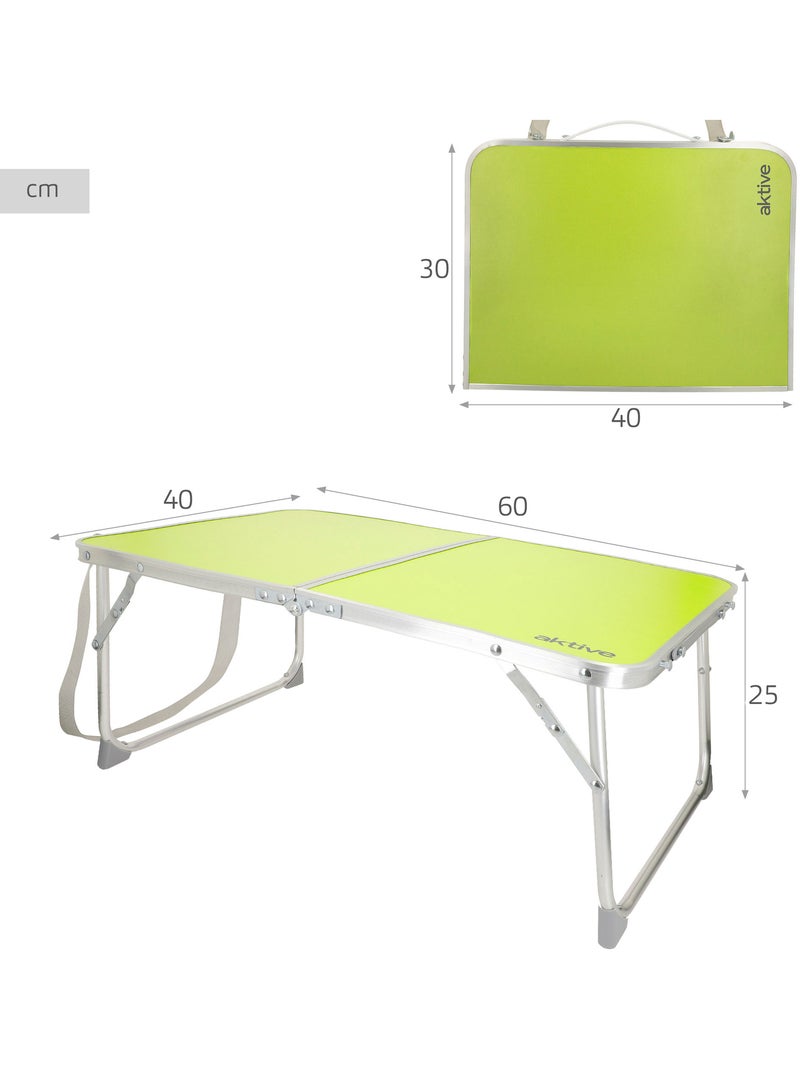 Mesa camping plegable con asa 60x40x25 cm Aktive Verde - Kiabi