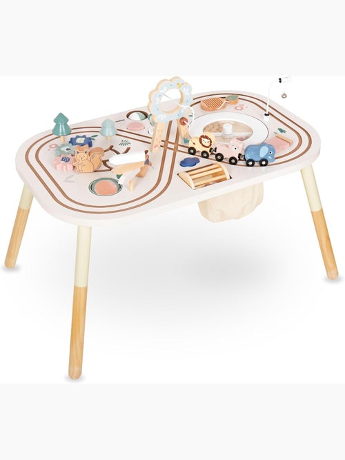 Mesa de actividades de madera 10 en 1 para bebé con juegos educativos y desarrollo infantil - Kiabi Mesa de actividades de madera 10 en 1 para bebé con juegos educativos y desarrollo infantil - Kiabi