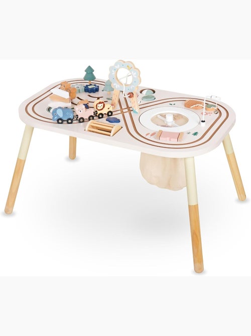 Mesa de actividades de madera 10 en 1 para bebé con juegos educativos y desarrollo infantil - Kiabi Mesa de actividades de madera 10 en 1 para bebé con juegos educativos y desarrollo infantil - Kiabi
