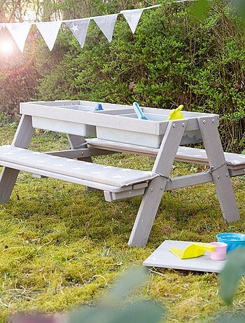 Mesa de arena y agua en madera maciza para picnic - 4 plazas 'Roba outdoor+ play'