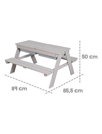 Mesa de arena y agua en madera maciza para picnic - 4 plazas 'Roba outdoor+ play'