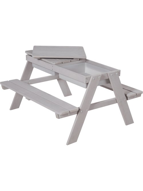 Mesa de arena y agua en madera maciza para picnic - 4 plazas 'Roba outdoor+ play' - Kiabi