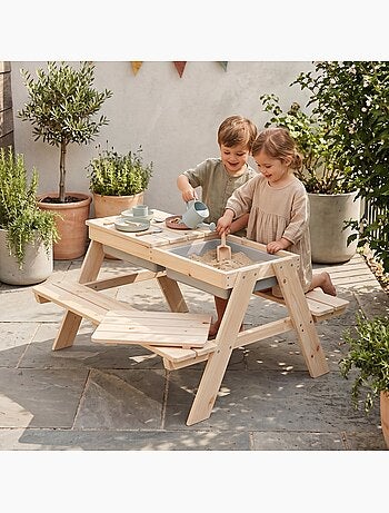 Mesa de arena y agua en madera maciza para picnic - 4 plazas 'Roba outdoor+ play'