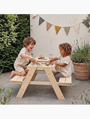Mesa de arena y agua en madera maciza para picnic - 4 plazas 'Roba outdoor+ play'