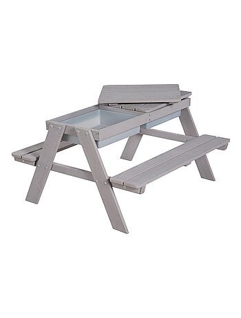 Mesa de arena y agua en madera maciza para picnic con 2 cojines - 4 plazas 'Roba outdoor+ play'