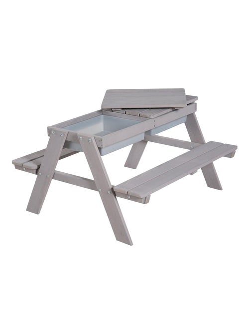 Mesa de arena y agua en madera maciza para picnic con 2 cojines - 4 plazas 'Roba outdoor+ play' - Kiabi