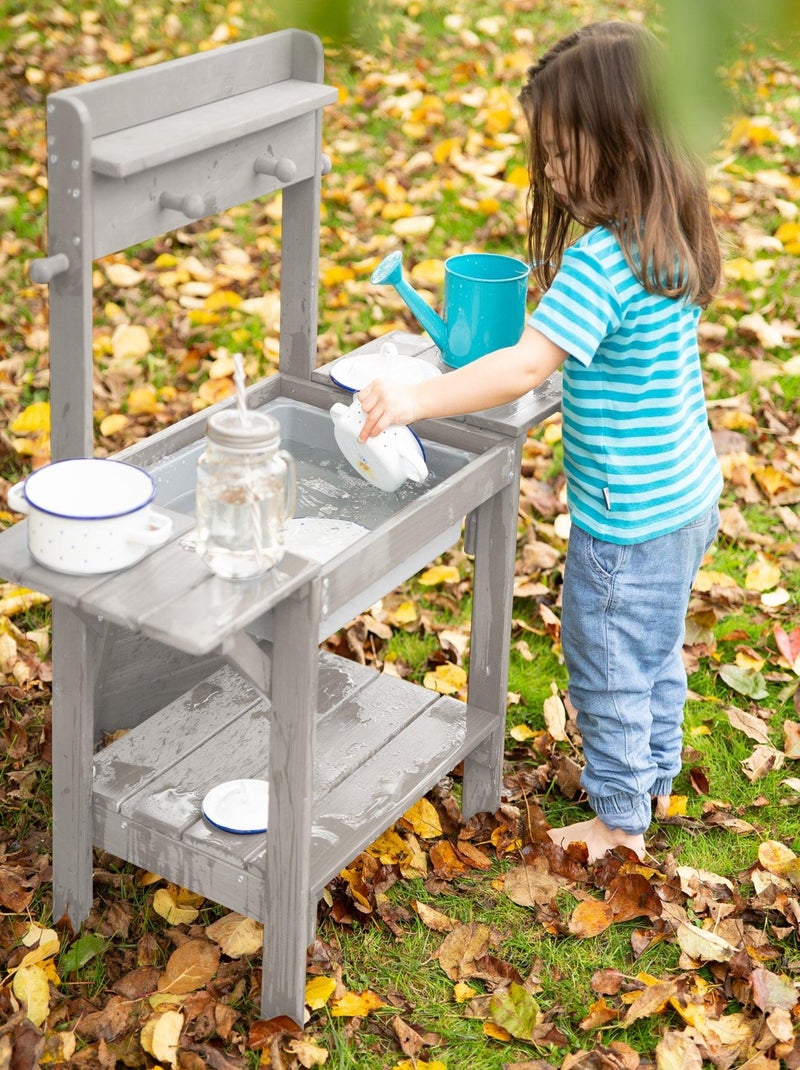 Mesa de arena y agua en madera maciza resistente 'Roba outdoor midi' Gris - Kiabi