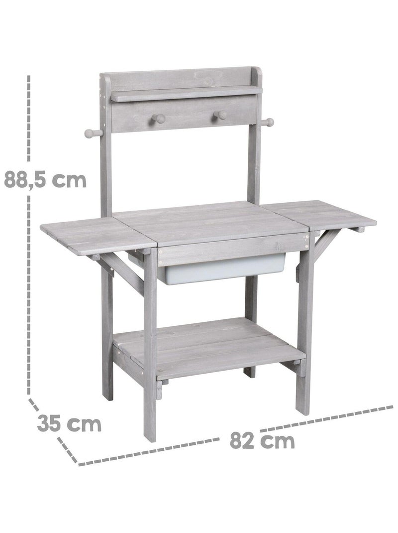 Mesa de arena y agua en madera maciza resistente 'Roba outdoor midi' Gris - Kiabi
