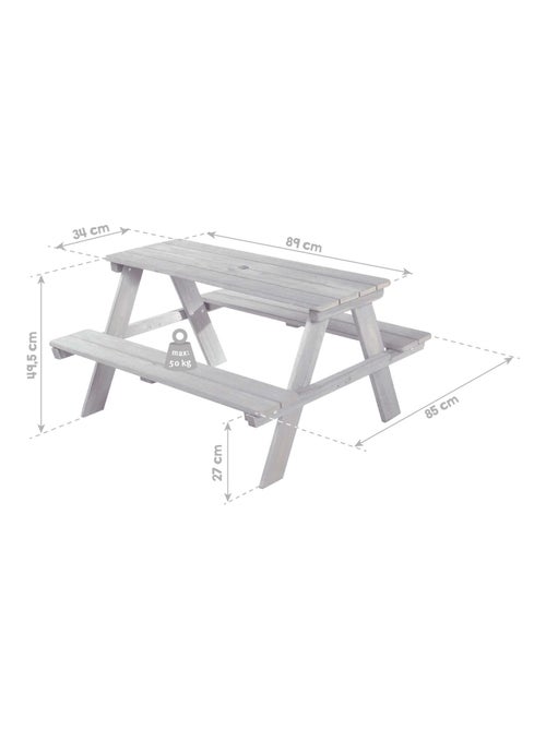Mesa de picnic infantil + 2 cojines 'Roba picnic for 4' - Kiabi