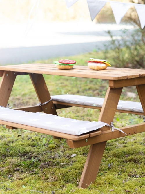 Mesa de picnic infantil + 2 cojines 'Roba picnic for 4' - Kiabi