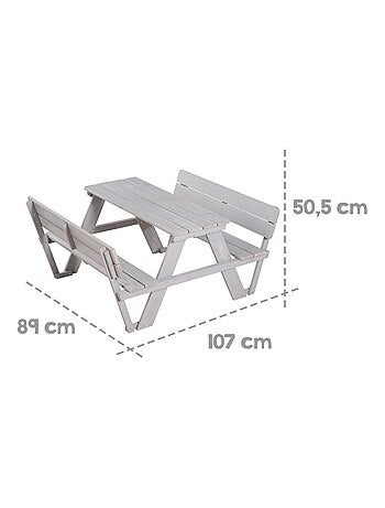 Mesa de picnic infantil con bancos con respaldo 'Roba picnic for 4'