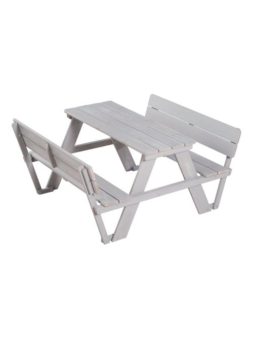 Mesa de picnic infantil con bancos con respaldo 'Roba picnic for 4' - Kiabi