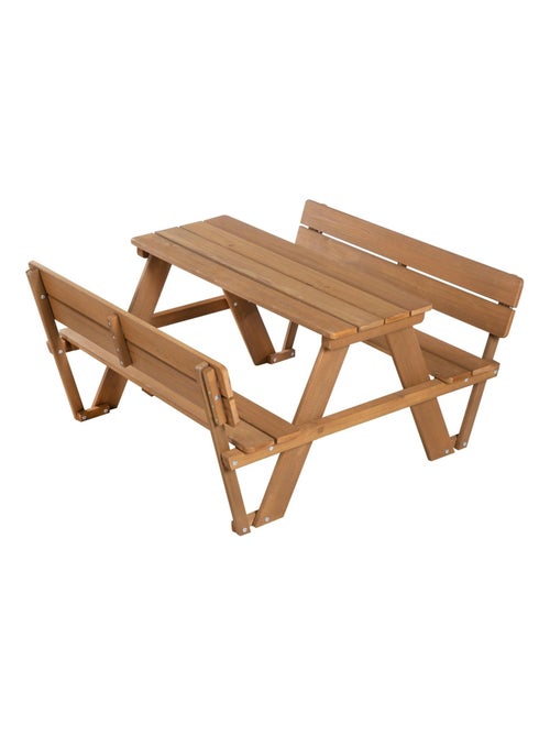 Mesa de picnic infantil con bancos con respaldo 'Roba picnic for 4' - Kiabi