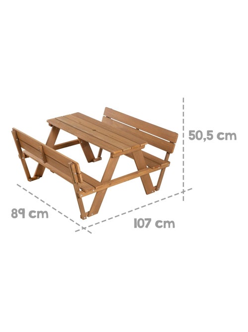 Mesa de picnic infantil con bancos con respaldo 'Roba picnic for 4' - Kiabi