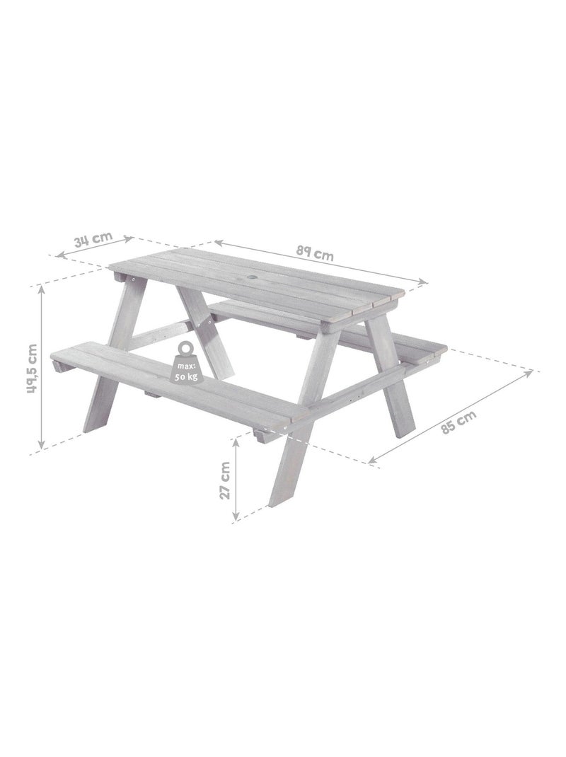 Mesa de picnic infantil 'Roba picnic for 4' Gris - Kiabi