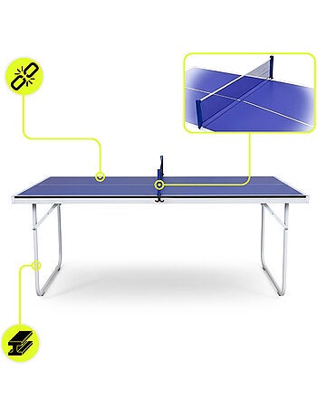 Mesa de ping-pong hypermotion plegable y portátil – set completo interior niños y adultos