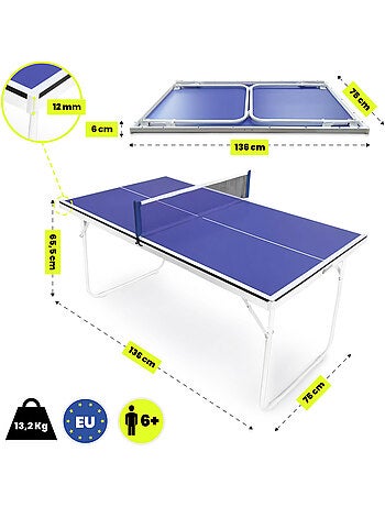 Mesa de ping-pong hypermotion plegable y portátil – set completo interior niños y adultos