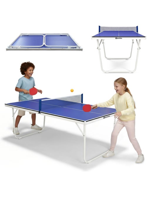 Mesa de ping-pong HyperMotion plegable y portátil – set completo interior niños y adultos - Kiabi Mesa de ping-pong HyperMotion plegable y portátil – set completo interior niños y adultos - Kiabi