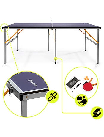 Mesa de ping-pong plegable y portátil hypermotion 180 x 92 cm para interior