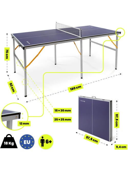 Mesa de ping-pong plegable y portátil hypermotion 180 x 92 cm para interior - Kiabi Mesa de ping-pong plegable y portátil hypermotion 180 x 92 cm para interior - Kiabi