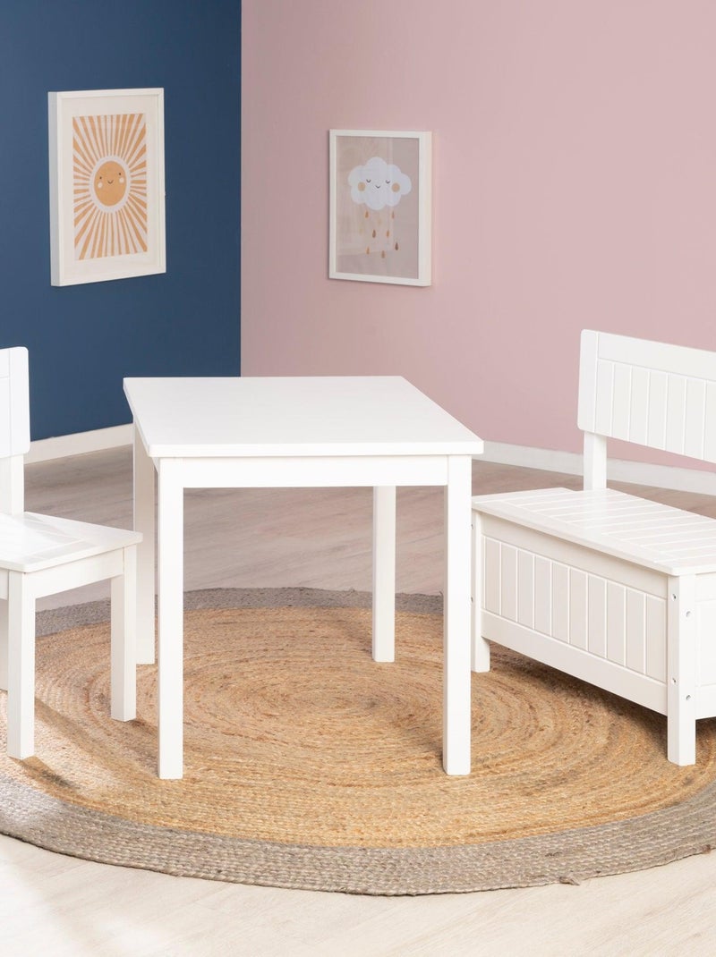 Mesa en madera maciza lacada blanca para niños de 2 a 10 años 'Roba' Blanco - Kiabi