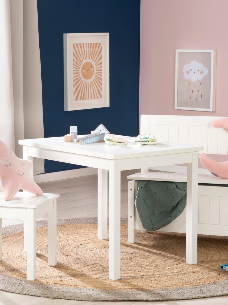 Mesa en madera maciza lacada blanca para niños de 2 a 10 años 'Roba' Blanco - Kiabi