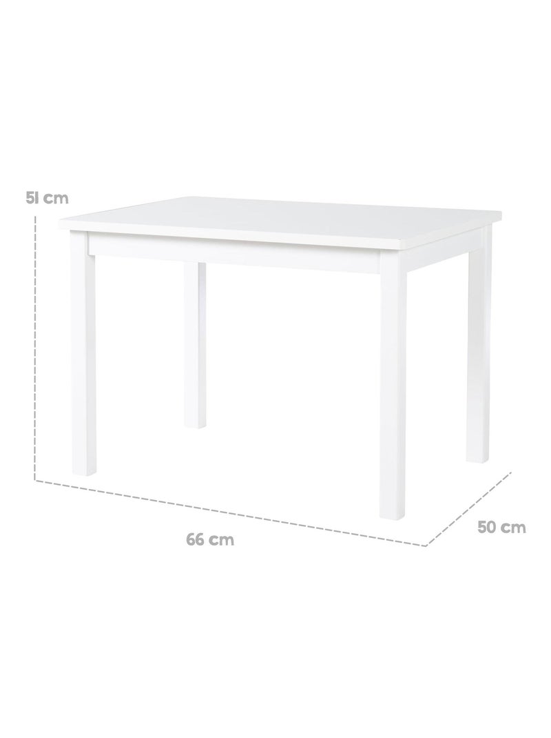 Mesa en madera maciza lacada blanca para niños de 2 a 10 años 'Roba' Blanco - Kiabi