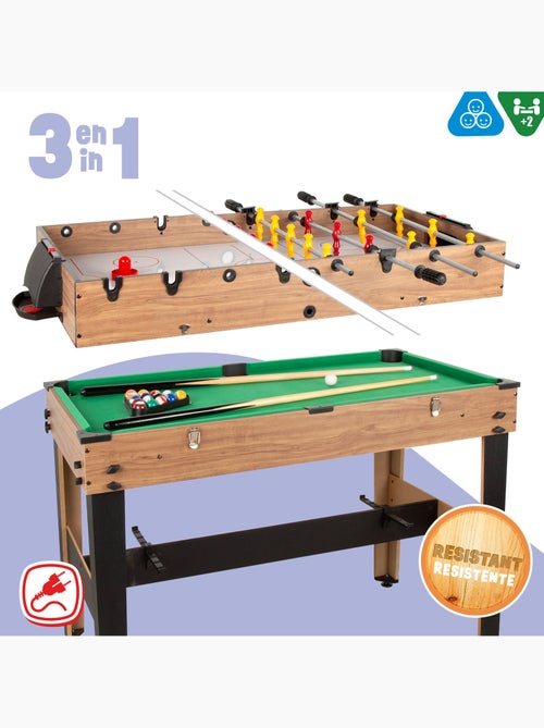 Mesa multijuegos 3 en 1 futbolín/billar/hockey 107x58x88 cm cb games - Kiabi