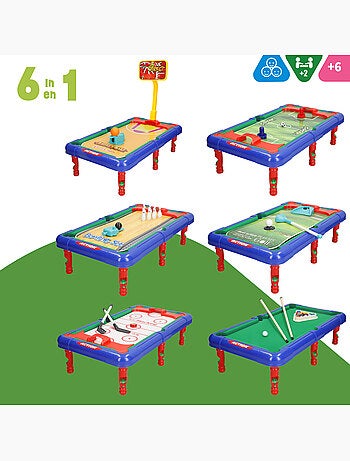 Mesa multijuegos 6 juegos de mesa en 1 43x25x12 cm