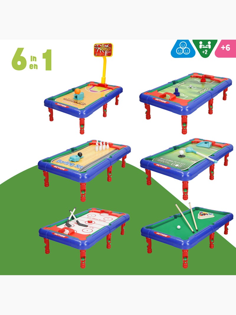 Mesa multijuegos 6 juegos de mesa en 1 43x25x12 cm N/D - Kiabi