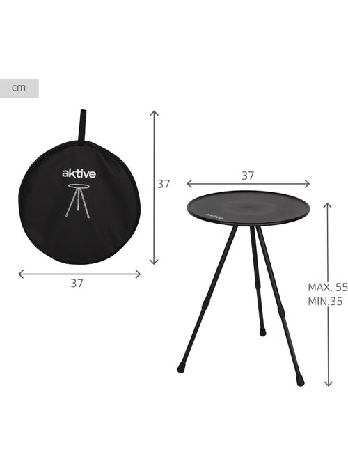 Mesa plegable camping 37x37x55 cm redonda aktive - Kiabi