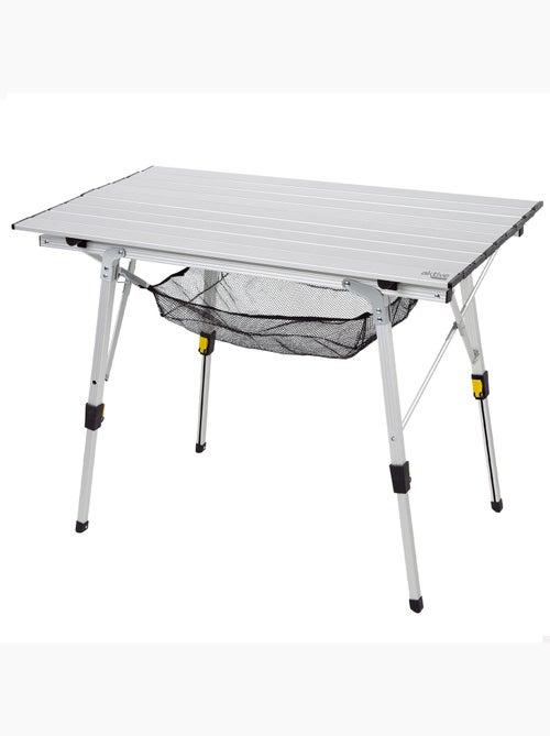 Mesa plegable camping aluminio antideslizante y desmontable altura ajustable con red auxiliar aktive - Kiabi Mesa plegable camping aluminio antideslizante y desmontable altura ajustable con red auxiliar aktive - Kiabi