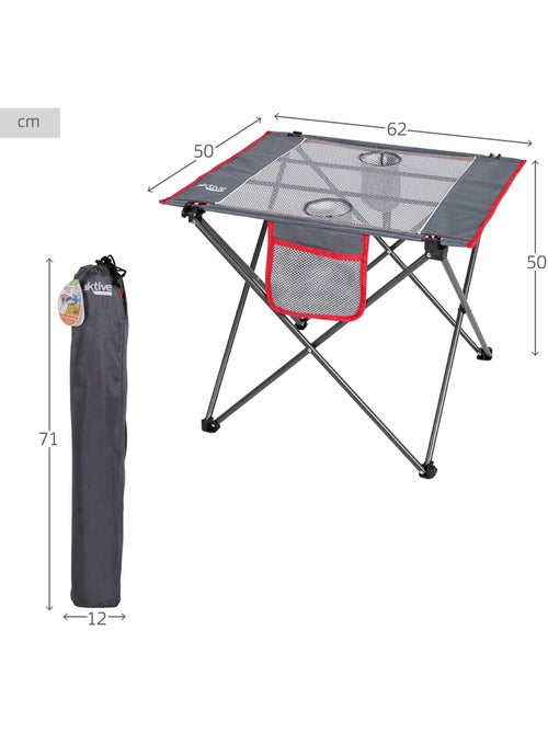 Mesa plegable camping con posavasos y bolsillo aktive - Kiabi Mesa plegable camping con posavasos y bolsillo aktive - Kiabi