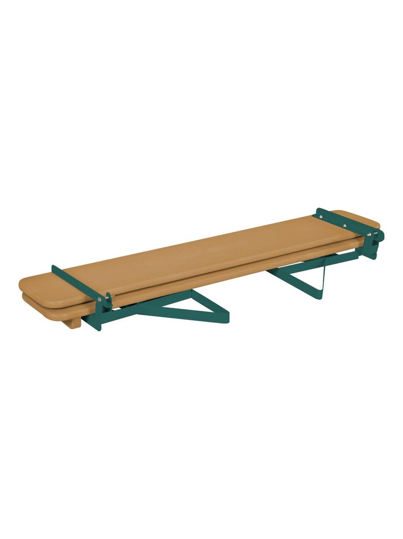 Mesa y 2 bancos con respaldo para niños - conjunto plegable en madera maciza FSC 'Roba outdoor' Marrón - Kiabi